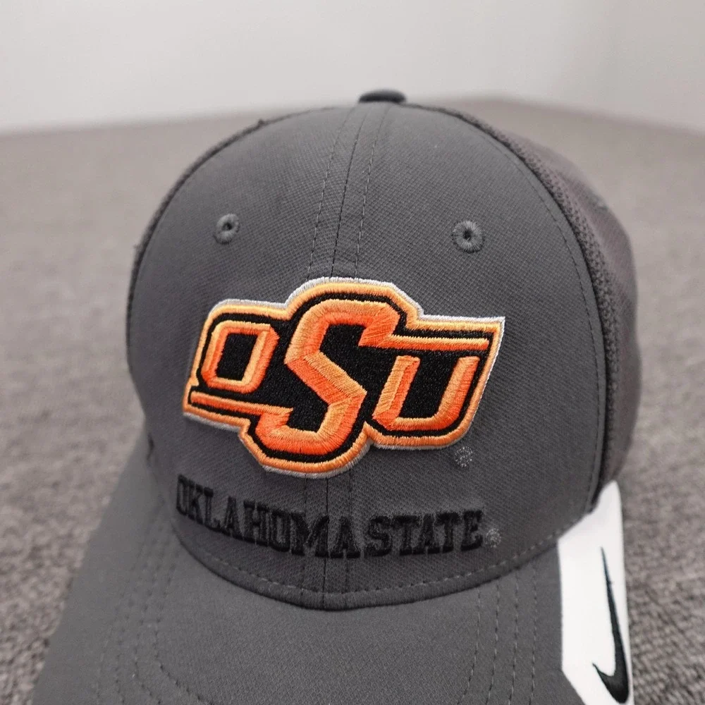 Oklahoma State Cowboys Hat Cap Fitted One Size Gray NCAA Football Nike Dri Fit